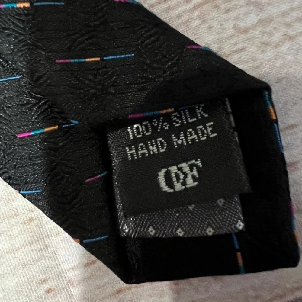 Daniel De Fasson Studio Mens Tie Black 100% silk 60